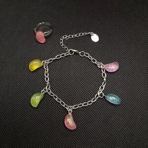 Girls Jelly Bean Charm Bracelet and Ring Set | Claire's